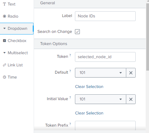 Dropdown field configuration