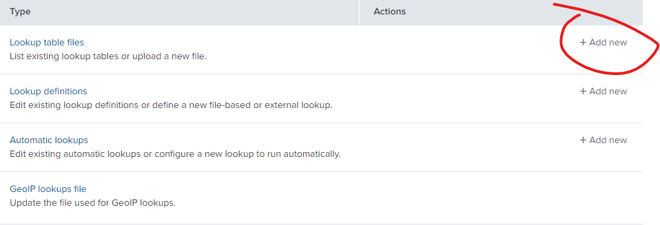 Lookup Table import settings